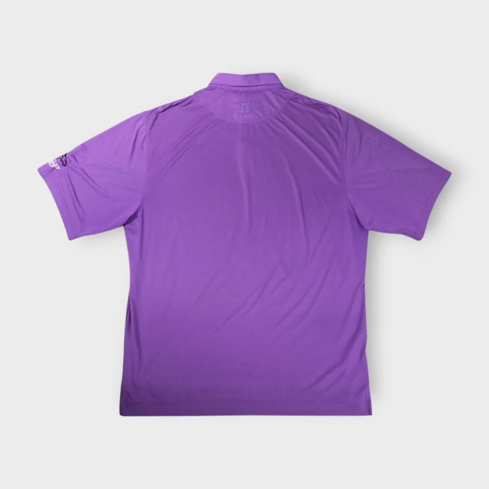 FootJoy Shirt Mens 2XL Purple Short Sleeve Golf Polo Strech Club Logo FJ